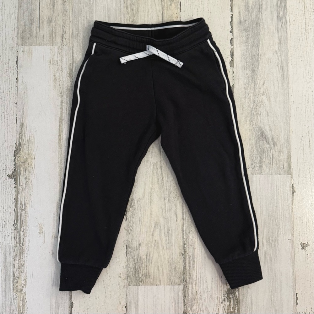 H&M Black Kids Sweatpants with White Side Piping